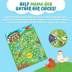 Kids playing Peaceable Kingdom Count Your Chickens engages in counting and teamwork