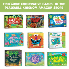 Peaceable Kingdom Dinosaur Escape island art showcases cheerful prehistoric pals.