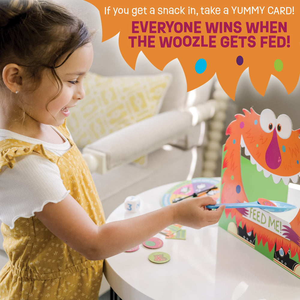 Peaceable Kingdom Feed the Woozle game die for quick decision making.