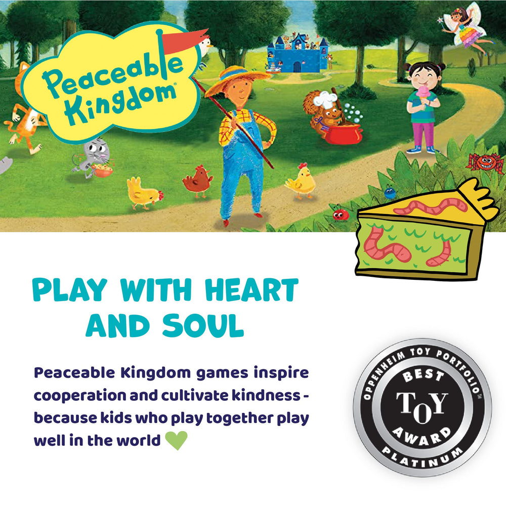 Peaceable Kingdom Feed the Woozle play mat shows group activity.