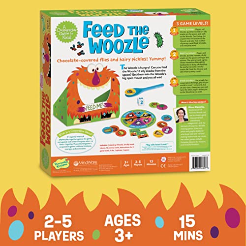 Peaceable Kingdom Feed the Woozle spinner enhances group collaboration.