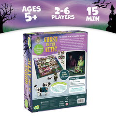 Peaceable Kingdom Ghost in Attic ghost-mover glows to boost nighttime excitement.