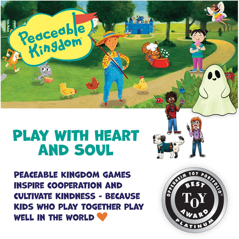 Peaceable Kingdom Ghost in Attic packaging reveals contents and setup steps.