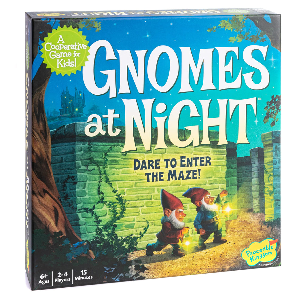 Peaceable Kingdom Gnomes at Night game board ready for cooperative maze play