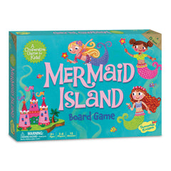 Peaceable Kingdom Mermaid Island board promotes cooperative play for kids.