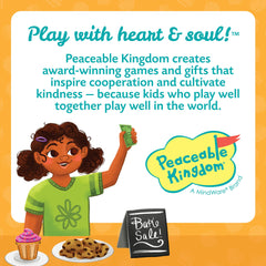 Peaceable Kingdom Money Bunch dollar bills and quarters offer tangible learning cues.