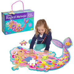 Peaceable Kingdom Shimmery Magical Mermaid Floor Puzzle mermaid scene sparks imaginative play.