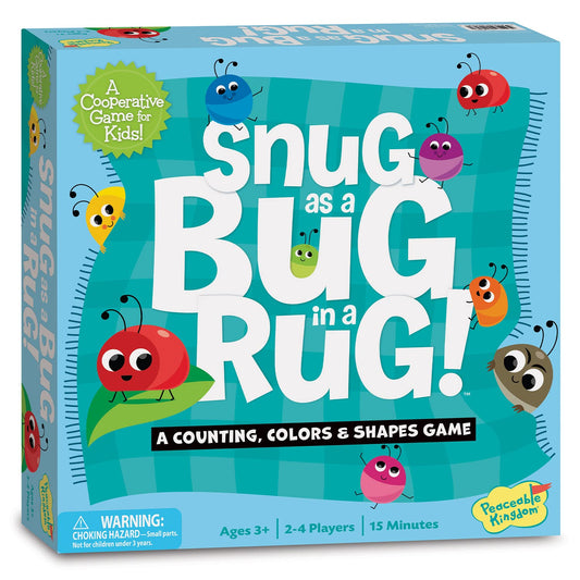 Peaceable Kingdom Snug as a Bug in a Rug board game promotes cooperative play