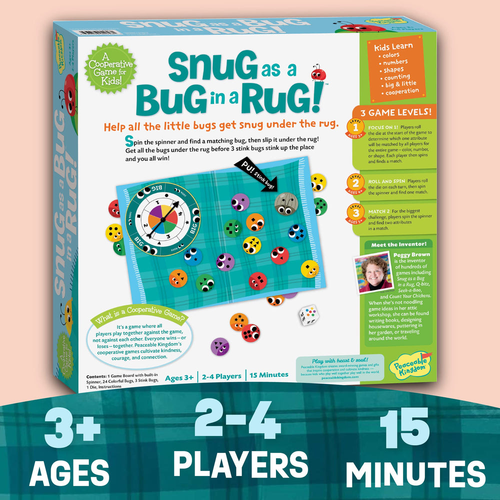 Peaceable Kingdom Snug as a Bug in a Rug colorful pieces invite tactile exploration