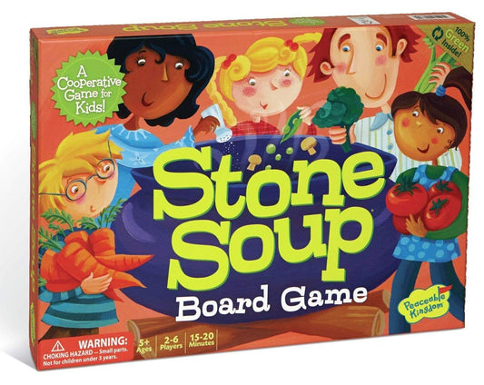 Peaceable Kingdom Stone Soup board game setup scene for cooperative play.