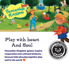 Peaceable Kingdom Stone Soup game board during play session.
