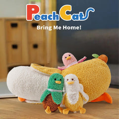 PEACH CAT Banana Duck Mommy with three baby ducks inside, a playful surprise.