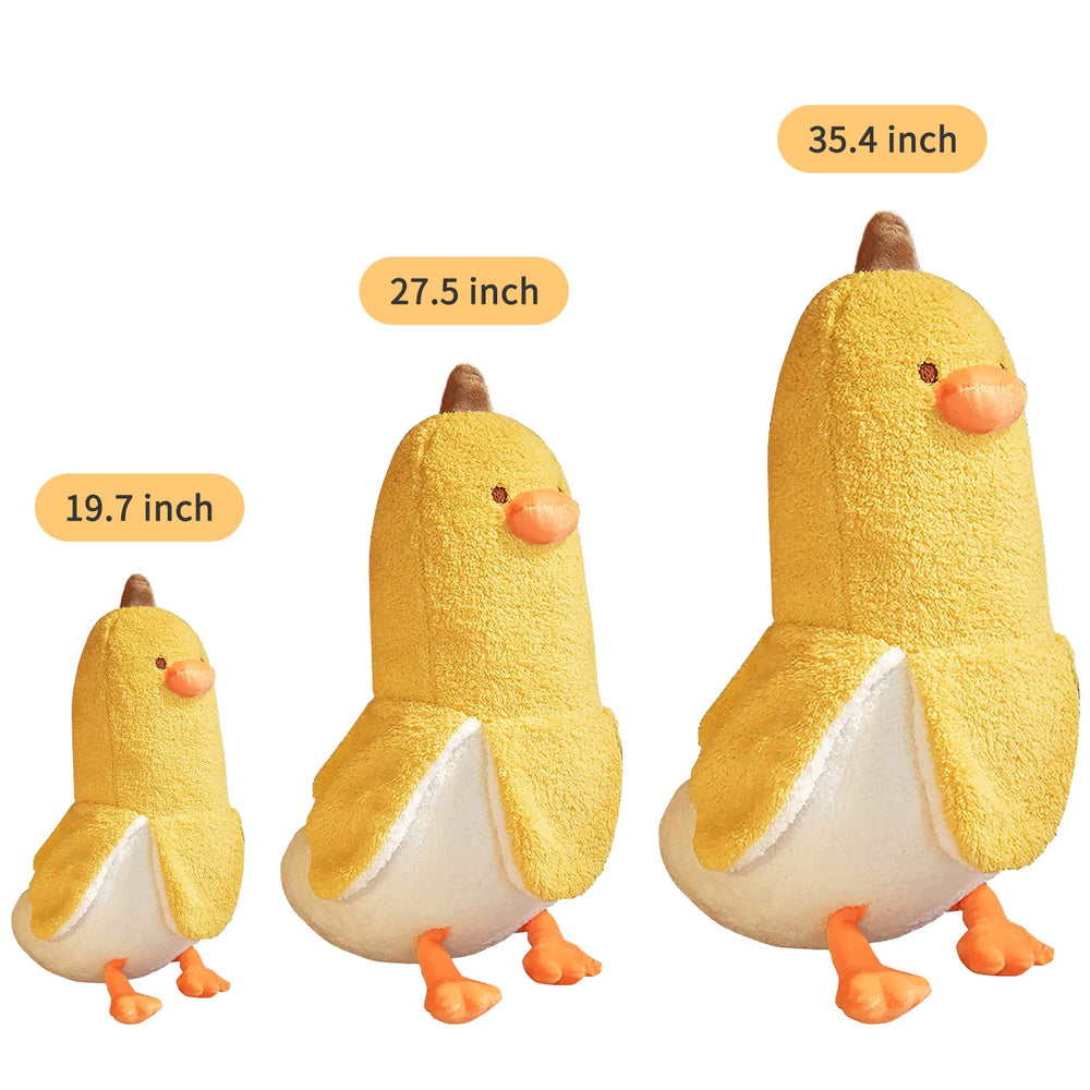 PEACH CAT Banana Duck plush toy ready for a warm hug.