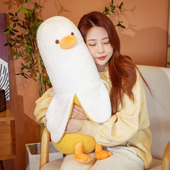 PEACH CAT banana duck plush packaging vacuum-sealed for durable delivery.