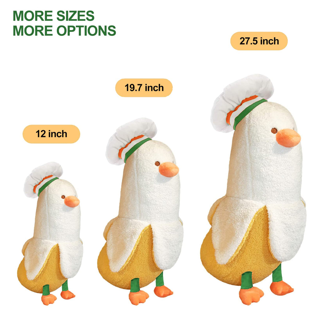 PEACH CAT banana duck plush pillow measures 19.7 inches for lounging