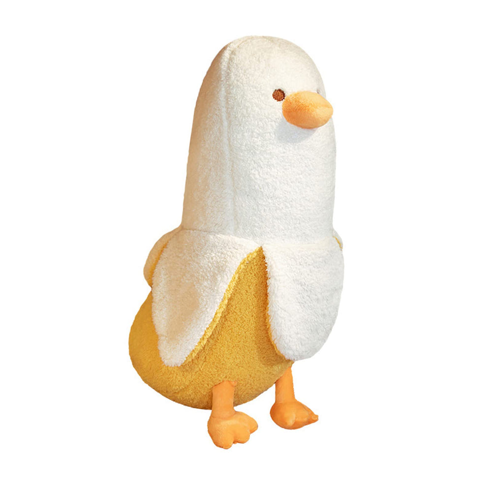 PEACH CAT Banana Duck Plush Pillow, 19.7 inches, ideal for cozy hugs and lounging.