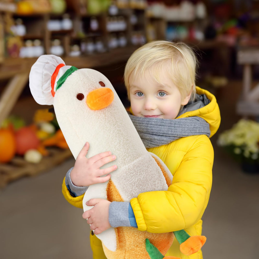 PEACH CAT banana duck plush pillow provides lumbar-like support for reading