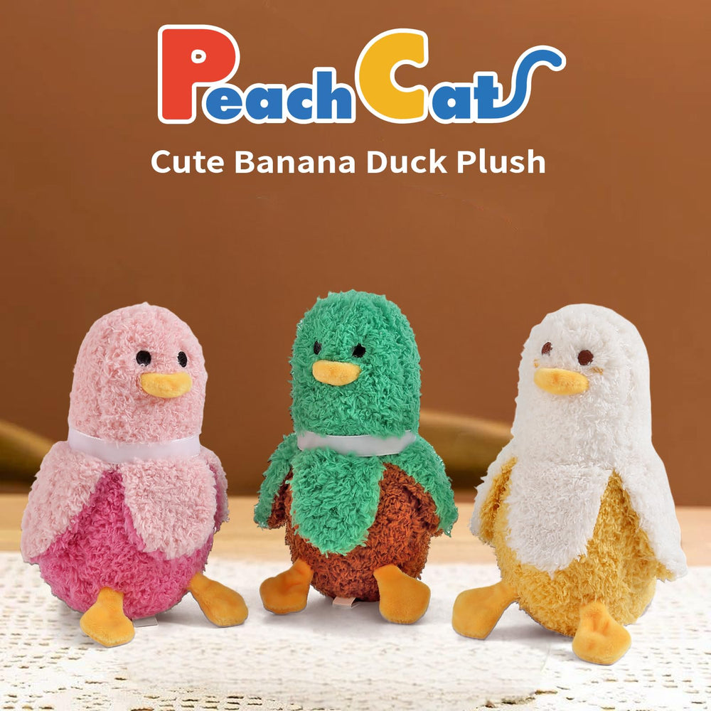 PEACH CAT Banana Duck plush fabric with premium softness and durable stitching.