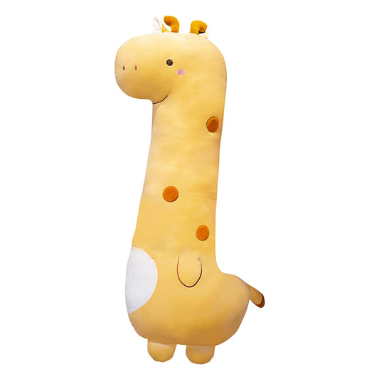PEACH CAT giraffe plush pillow in yellow, towering height for cozy comfort
