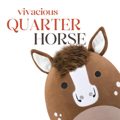 PEACH CAT Quarter Horse plush with long snout, stylish desk or shelf accent.