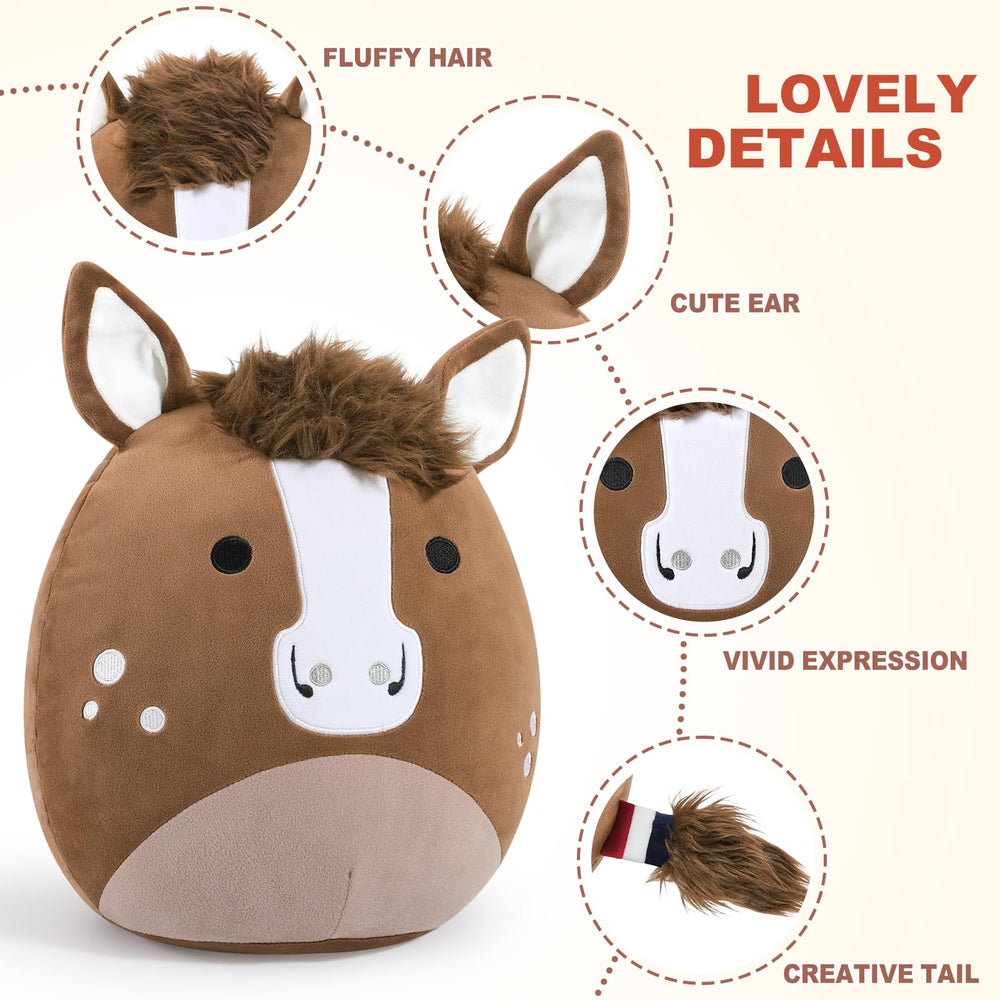 PEACH CAT Quarter Horse plush in premium fabric that holds shape after play.
