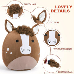 PEACH CAT Quarter Horse plush in premium fabric that holds shape after play.
