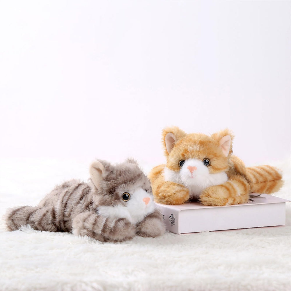 PEACH CAT weighted plush body detail suggests realistic touch for cozy moments.