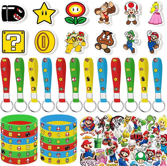 PEACHPUNK Mario birthday supplies 86pcs with vibrant party decor for a themed celebration.