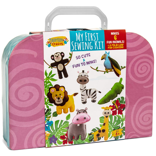 Peachy Keen Crafts kids sewing kit cover with organized tools for beginners