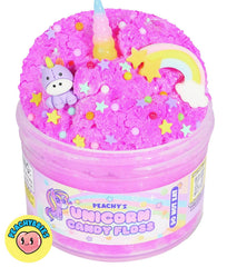 Peachybbies Magical Kitty Fur jar highlights fluffy texture and a cat charm for cozy sensory play.