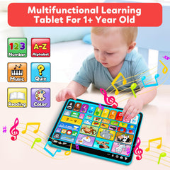 Peacurh learning toy tablet modes showcase learning, quiz, music, and pretend play