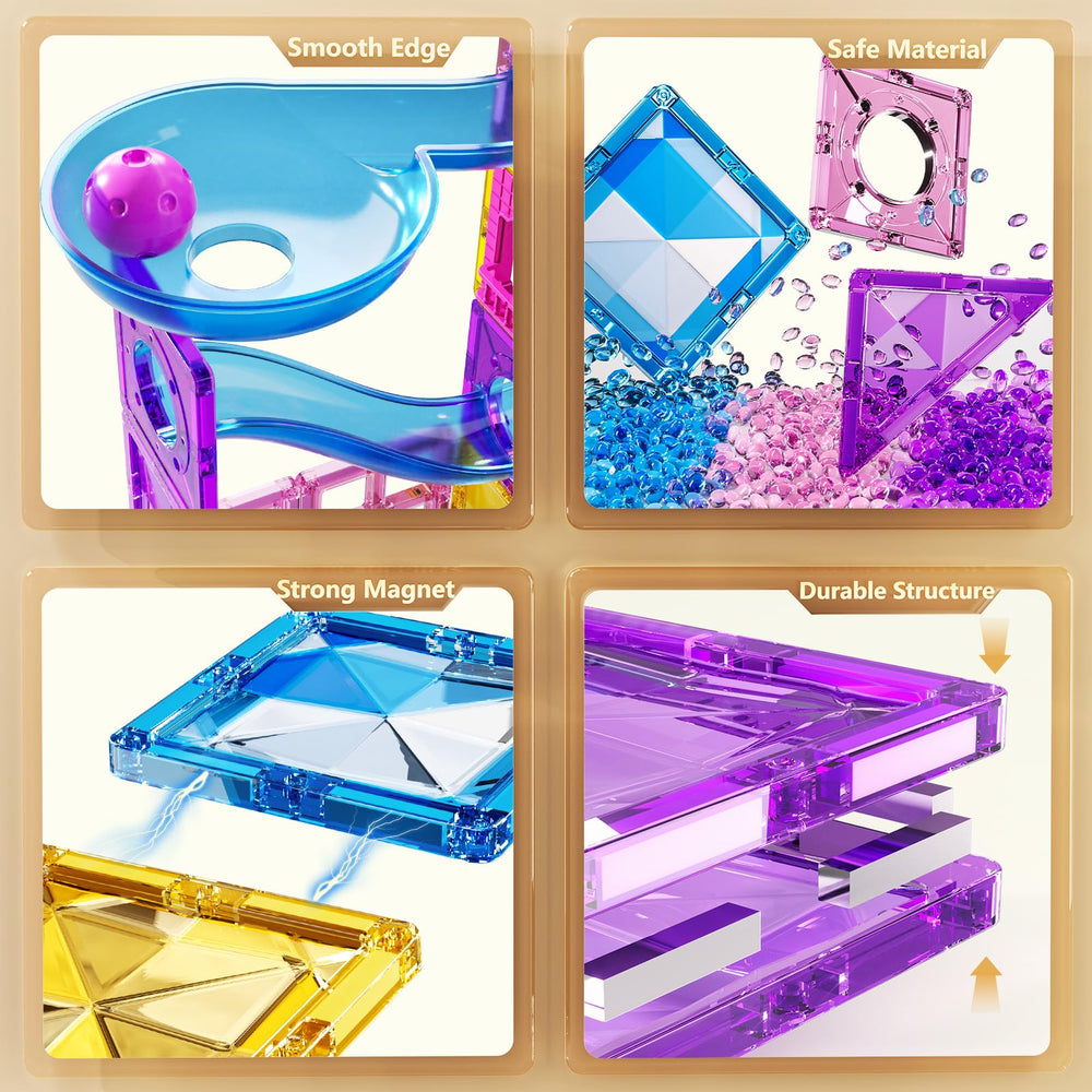 PEADUCK magnetic blocks collection enabling endless 2D and 3D structures for imagination and problem-solving.