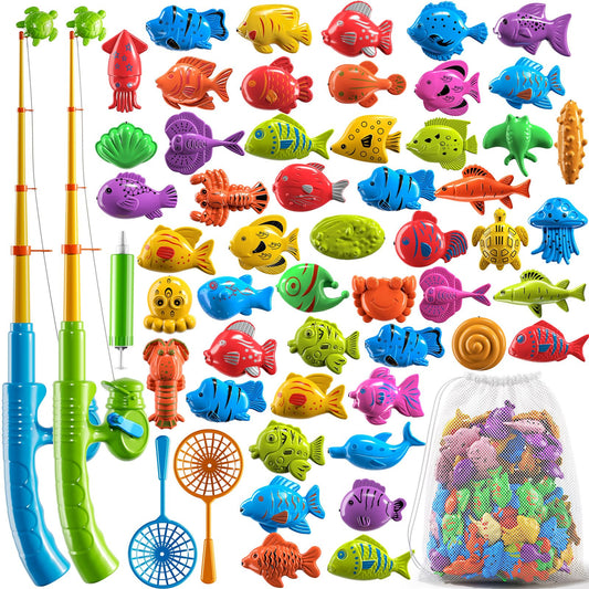 PEADUCK magnetic fishing toy with 2 rods for cooperative play