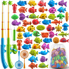 PEADUCK magnetic fishing toy with 2 rods for cooperative play