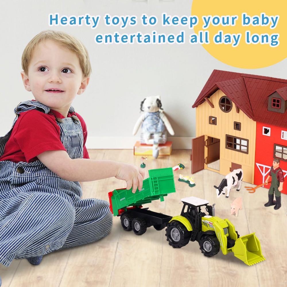 Peagprav barn and stable playset with durable, safe pretend farming.
