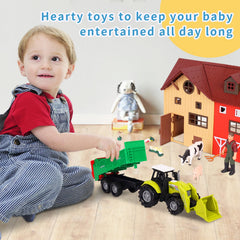 Peagprav barn and stable playset with durable, safe pretend farming.