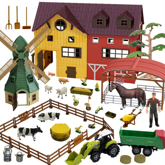 Peagprav farm animals figurines in a 140-piece set for imaginative farm play.