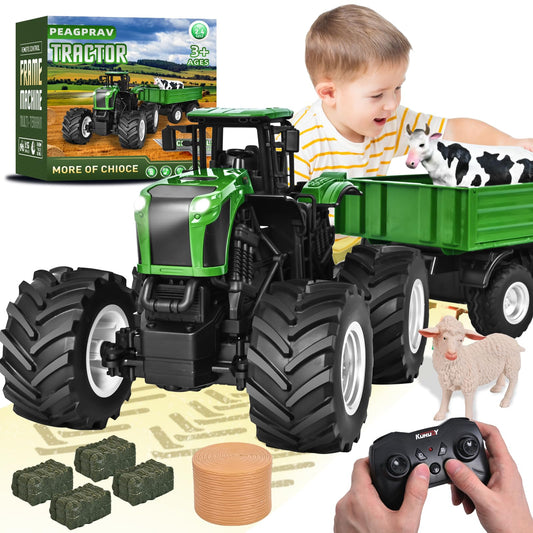 Peagprav remote control tractor toy full view for outdoor play