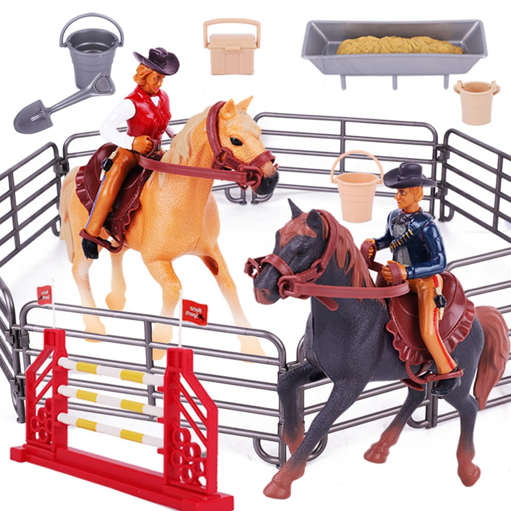 Peagprav Western rider figurine in action for kids' imaginative rodeo play