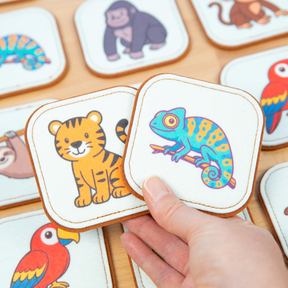 Peapod Play gorilla card supports focus and fine motor control