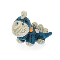 Pebble Steggi Blue rattle for gentle baby play and sensory exploration.