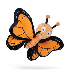 Pebbles the Butterfly plush with a friendly smile for bedtime companionship.
