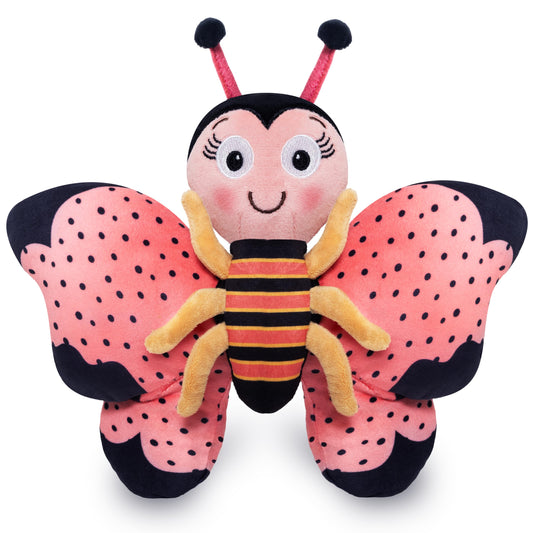 Pebbles the Butterfly Ms. Butterfly plush, ultra-soft cuddle buddy for comforting hugs.