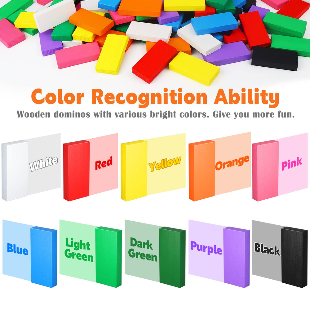 PEBIRA colorful dominoes promote color recognition and sorting fun