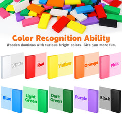 PEBIRA colorful dominoes promote color recognition and sorting fun