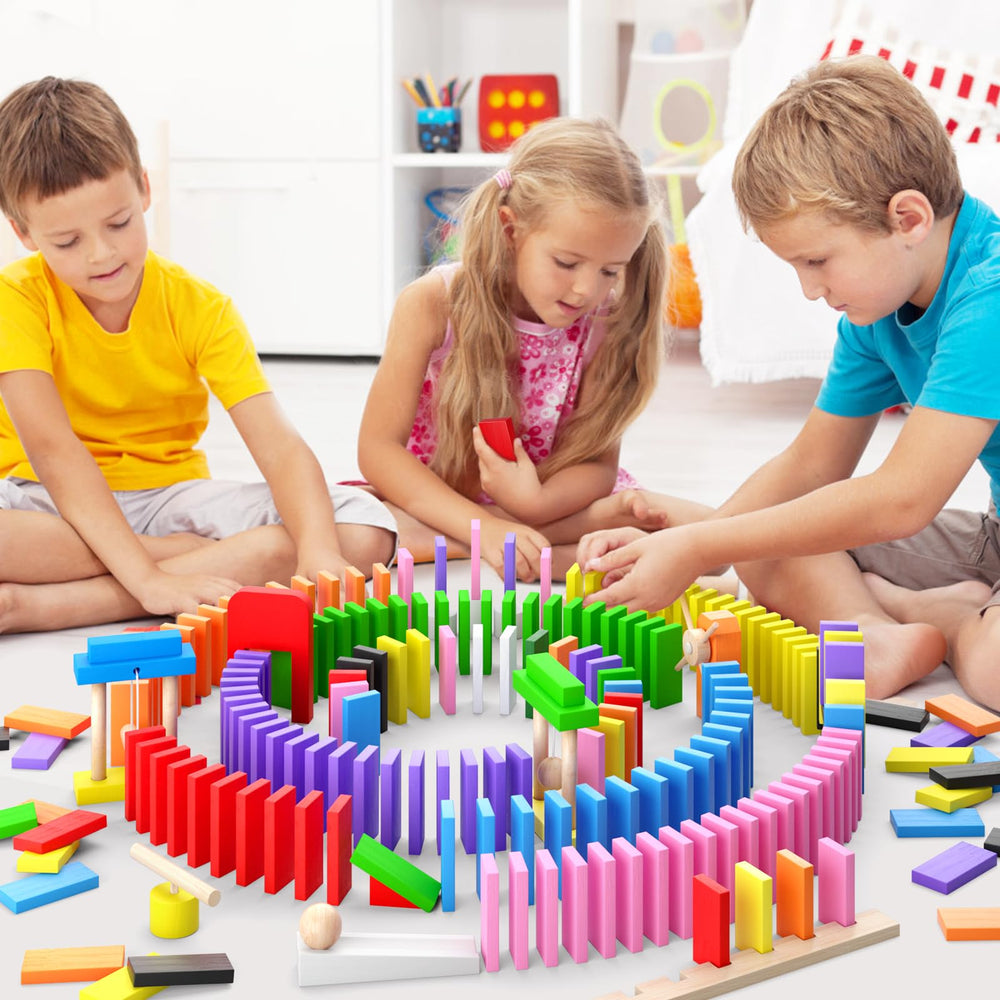 PEBIRA kids playing dominoes assembly encourages teamwork