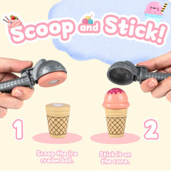 Peccera Pretend Shop Display helps organize a colorful ice cream stand