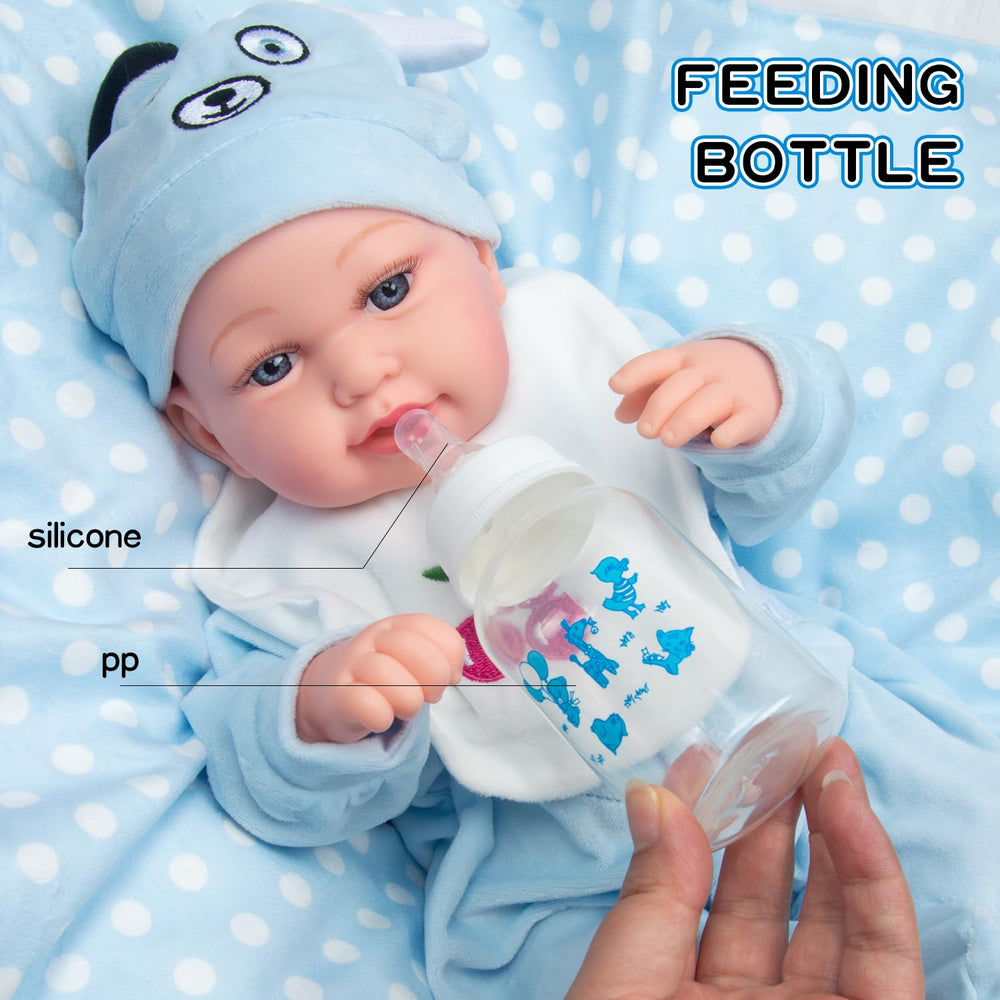 Pedolltree blue diaper ready for caring play routines with the doll.