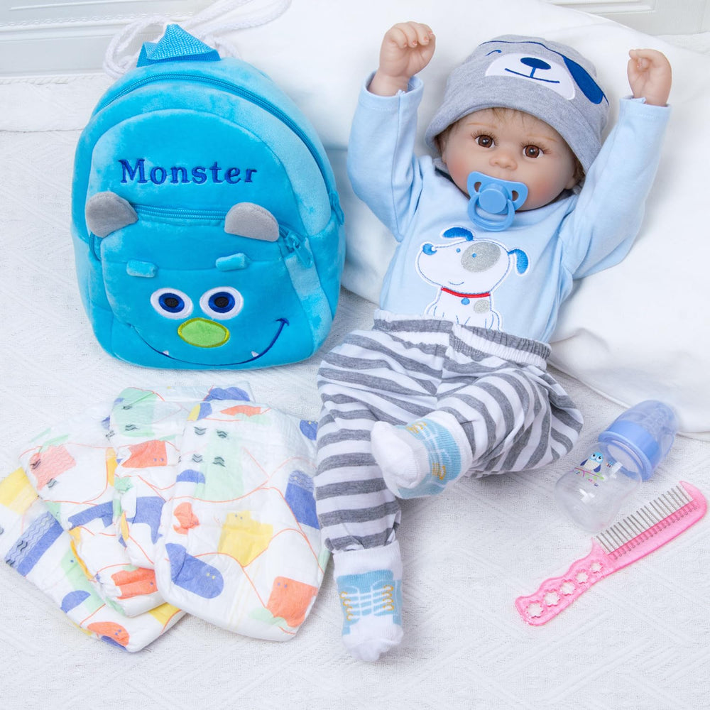 Pedolltree blue diapers four-pack, essential for doll pretend play.