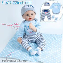 Pedolltree blue dog hat adds a cute touch to reborn doll outfits.